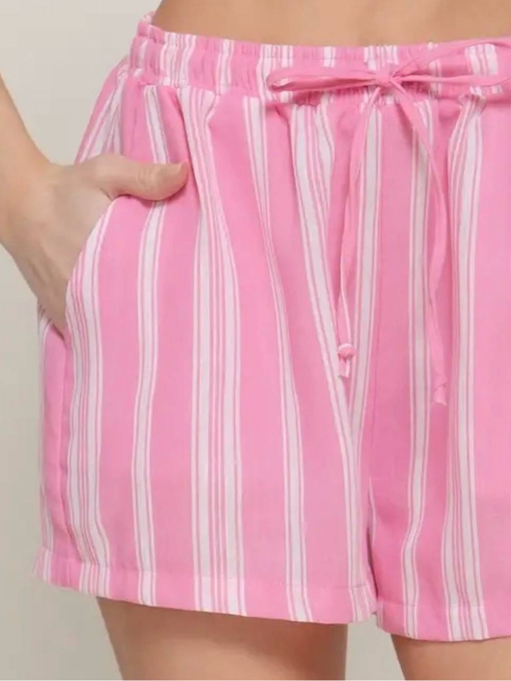 NWT Pink Striped Drawstring Shorts